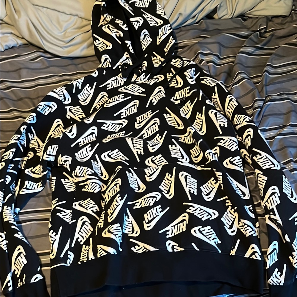 Nike Black and White Logo Hoodie